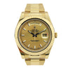 18K Yellow Gold Rolex Day Date II 41mm Champagne Stick Dial 218238