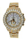 Rolex Yacht Master II Diamond Watch, 116688 44mm, Yellow Gold Bracelet and White Dial with 45CT Diamonds