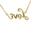 18K Yellow Gold Diamond "Love" Pendant with Chain 0.20CT