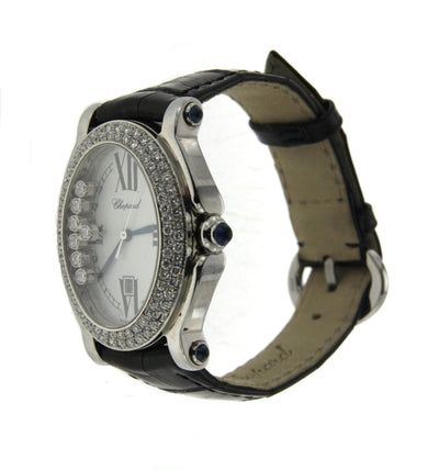 Oval Shape Chopard Happy Sport with Leather Band