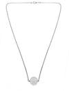 14K White Gold Diamond Ball Necklace With Round Cut Diamonds 2.00CT