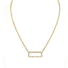 18K Yellow Gold Diamond Rectangle Pendant with Chain 0.26CT