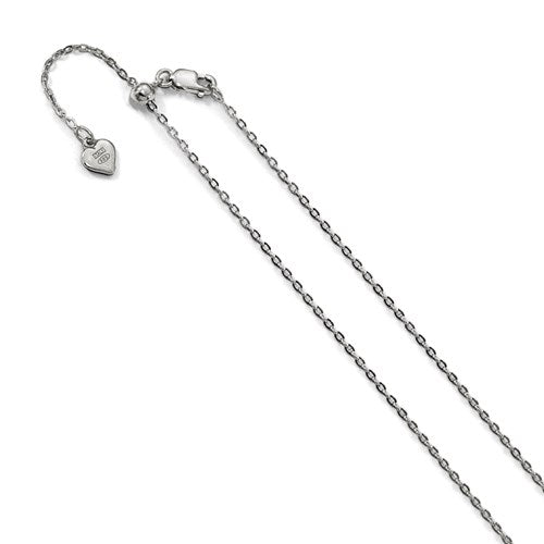 Sterling Silver 1.4 mm Adjustable Cable Chain Available Sizes 22"-30"