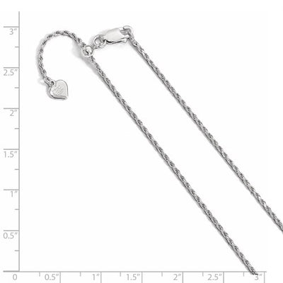 Sterling Silver 1.4 mm Adjustable Rope Chain Available Sizes 22"-30"