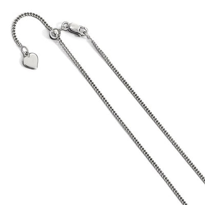 Sterling Silver 1.4 mm Adjustable Curb Chain