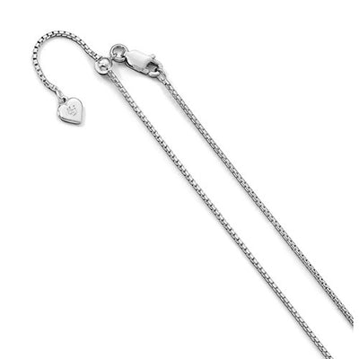 Sterling Silver 1.25 mm Adjustable Round Box Chain Available Sizes 22"-30"