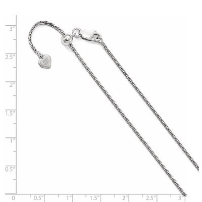 Sterling Silver 1.5 mm Adjustable Spiga Chain Available Sizes 22"-30"