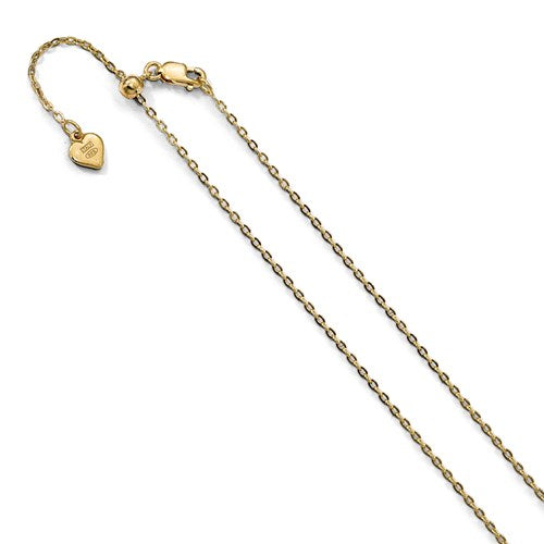 Sterling Silver 1.4 mm Gold-plated Adjustable Cable Chain Available Sizes 22"-30"