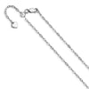 Sterling Silver Rhodium-plated Adjustable Flat Oval Chain Available Sizes 22"