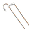 Sterling Silver 2 mm Rose-tone Adjustable Cyclone Chain Available Size 22"