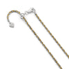 Sterling Silver 2 mm Gold-tone Adjustable Cyclone Chain