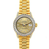 18k Yellow Gold Rolex Datejust Diamond Watch, 26mm, President Bracelet Champagne Dial w/ Diamond Bezel and Lugs