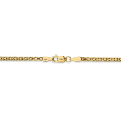 14k 2mm Lightweight Flat Bismark Chain Available Sizes 16"