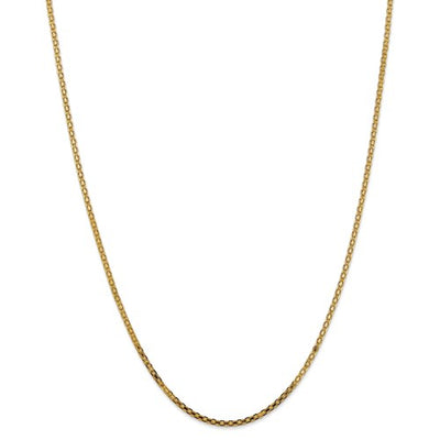 14k 2mm Lightweight Flat Bismark Chain Available Sizes 16"