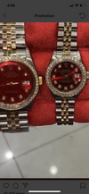 26mm and 36mm Datejust two tone red dial