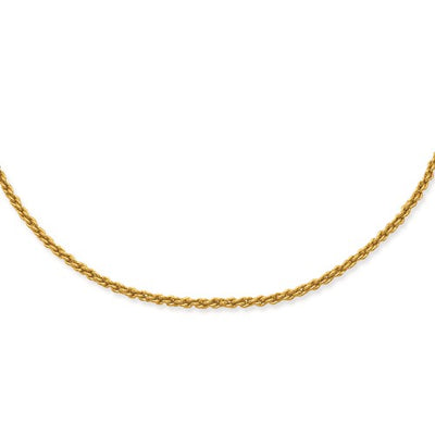 Gold-plated Kelly Waters 2mm French Rope Chain Available Sizes 18"-24"