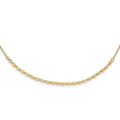 14K Polished with 3.5in ext. Adjustable Choker Available Size 12"