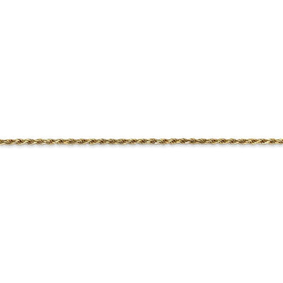 14k Yellow Gold 1.3mm Solid Machine-Made with Lobster Rope Chain Available Sizes 6"-30"