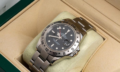 Stainless Steel Rolex Explorer II 16570 40mm Black Dial