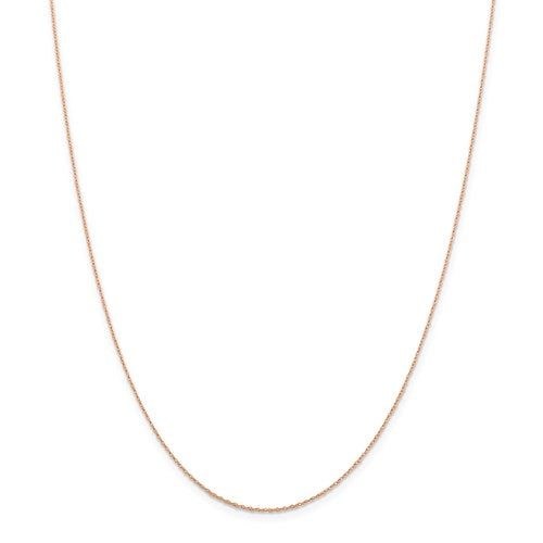 14k Rose Gold .5 mm Cable Rope Chain Available Sizes 16"-24"