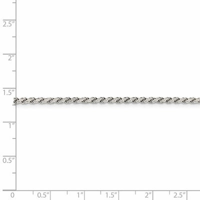 Sterling Silver 2.25mm Flat Rope Chain Available Sizes 7"-24"