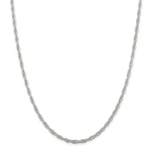 Sterling Silver 2.75mm Loose Rope Chain Available Sizes 16"-30"