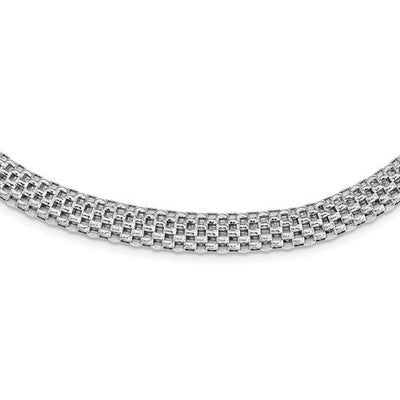 Sterling Silver Rhodium-plated Hollow Necklace Available Sizes 18"