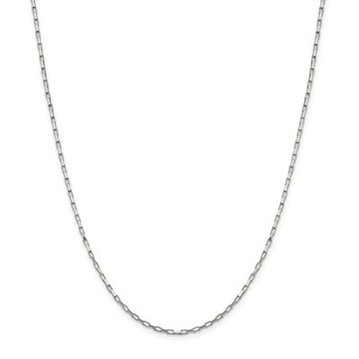 Sterling Silver 1.65mm Elongated Box Chain Available Sizes 16"-24"