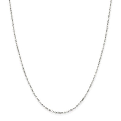 Sterling Silver 1.5mm Flat Open Oval Cable Chain Available Sizes 16"-24"