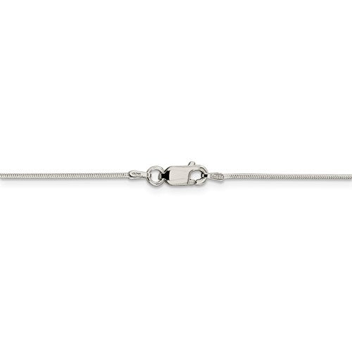 Sterling Silver .8mm Round Snake Chain Available Sizes 7"-30"