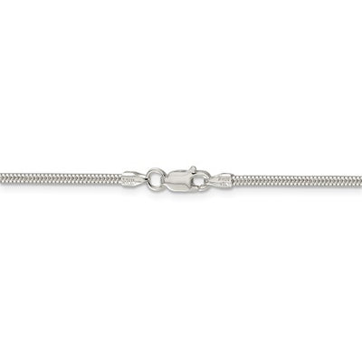 Sterling Silver 2mm Round Snake Chain Available Sizes 7"-30"