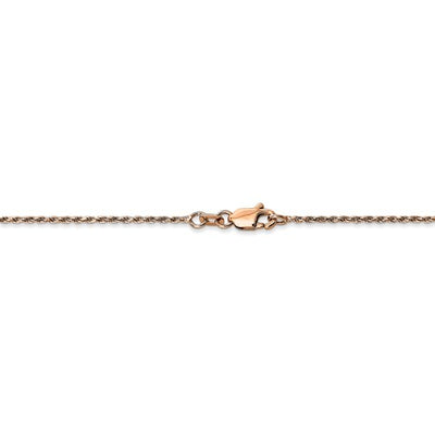 14K Rose Gold 1.0mm Rope Available Sizes in 9"-30"