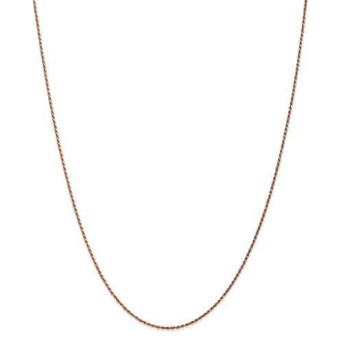 14K Rose Gold 1.0mm Rope Available Sizes in 9"-30"