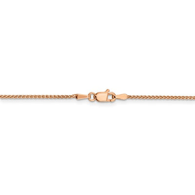 14k Rose Gold 1.2mm Spiga Chain Available Sizes 7"-33"