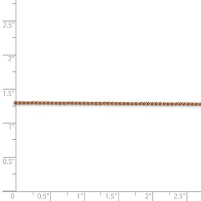 14k Rose Gold 1.2mm Spiga Chain Available Sizes 7"-33"