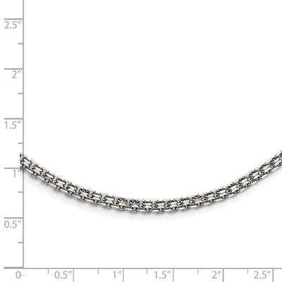 Stainless Steel Polished 3.10mm Bismark Chain Available Sizes 16"-20"