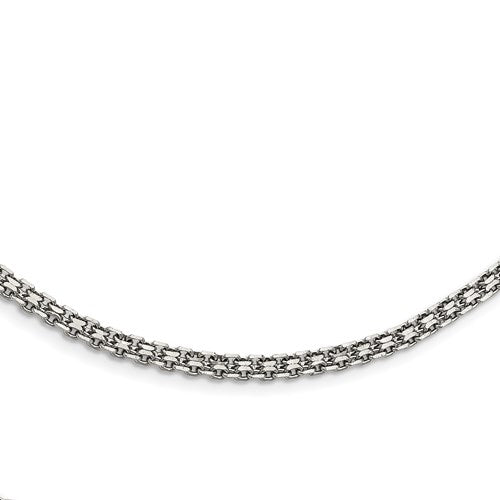 Stainless Steel Polished 3.10mm Bismark Chain Available Sizes 16"-20"