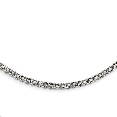 Stainless Steel Polished 3.10mm Bismark Chain Available Sizes 16"-20"