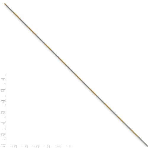 White and Yellow Rhodium over Brass 1.00mm  2 color plated Snake Chain Available Sizes 16"-24"