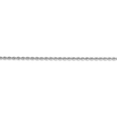 14k White Gold 1.5mm Regular Rope Chain Available Sizes 7"-30"