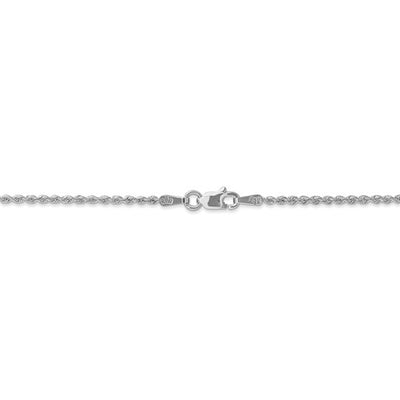 14k White Gold 1.5mm Regular Rope Chain Available Sizes 7"-30"