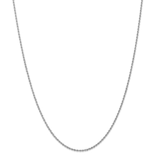 14k White Gold 1.5mm Regular Rope Chain Available Sizes 7"-30"
