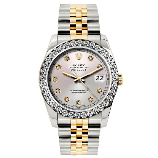 Rolex Datejust Diamond Watch, 26mm, Yellow Gold and Stainless Steel Bracelet Martini Dial w/ Diamond Bezel