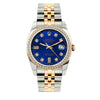 Rolex Datejust Diamond Watch, 36mm, Yellow Gold and Stainless Steel Bracelet Royal Blue Dial w/ Diamond Bezel