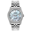 Rolex Datejust Diamond Watch, 26mm, Stainless SteelBracelet Blue Mother of Pearl Dial w/ Diamond Bezel and Lugs