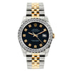 Rolex Datejust Diamond Watch, 26mm, Yellow Gold and Stainless Steel Bracelet Black Dial w/ Diamond Bezel