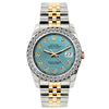 Rolex Datejust Diamond Watch, 26mm, Yellow Gold and Stainless Steel Bracelet Ice Blue Dial w/ Diamond Bezel