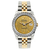 Rolex Datejust Diamond Watch, 26mm, Yellow Gold and Stainless Steel Bracelet Gold Dial w/ Diamond Bezel