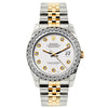 Rolex Datejust Diamond Watch, 26mm, Yellow Gold and Stainless Steel Bracelet White Dial w/ Diamond Bezel