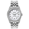 Rolex Datejust Diamond Watch, 26mm, Stainless SteelBracelet Rolex White Dial w/ Diamond Bezel and Lugs